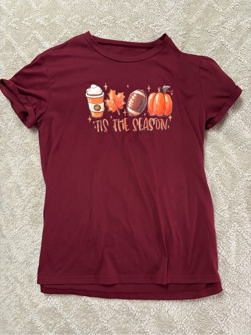 "Tis The Season" Burgundy Graphic Tee